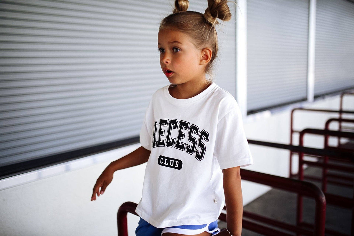RECESS CLUB | OVERSIZED | Kids Tee: OVERSIZED / 6/7Y / WHITE