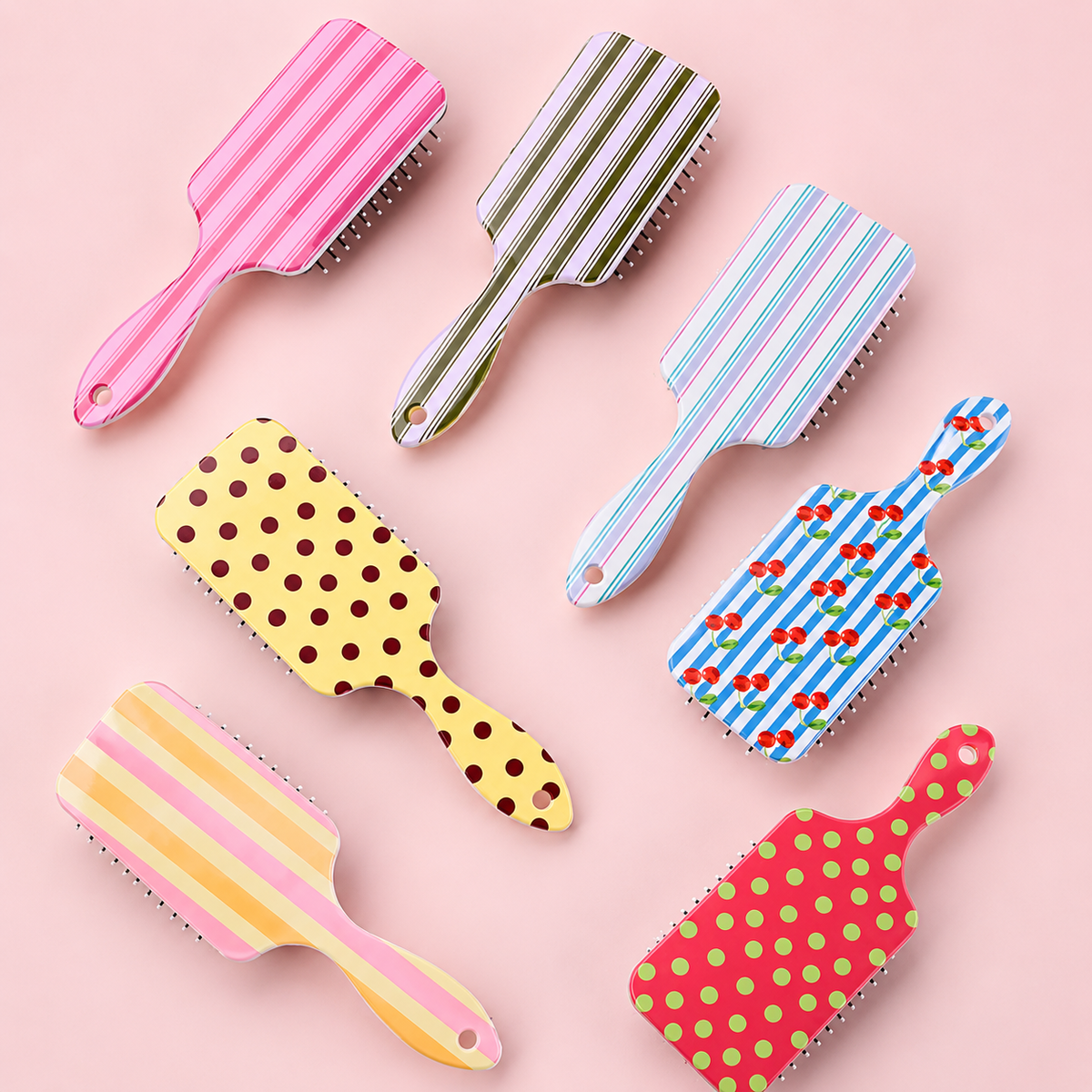 LARGE DETANGLE PADDLE HAIR BRUSH COMB | 40HC100: FLOWER E