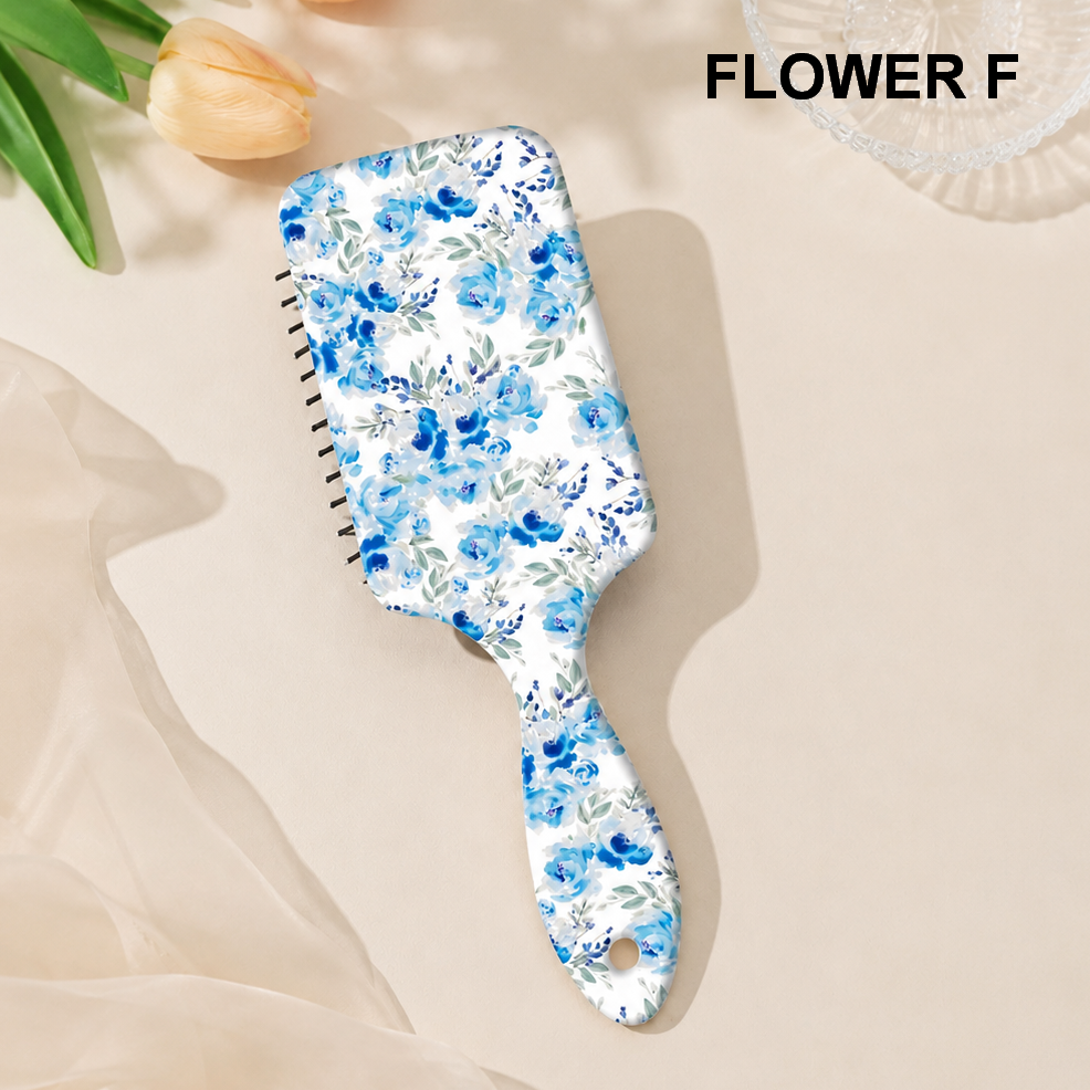LARGE DETANGLE PADDLE HAIR BRUSH COMB | 40HC100: FLOWER E