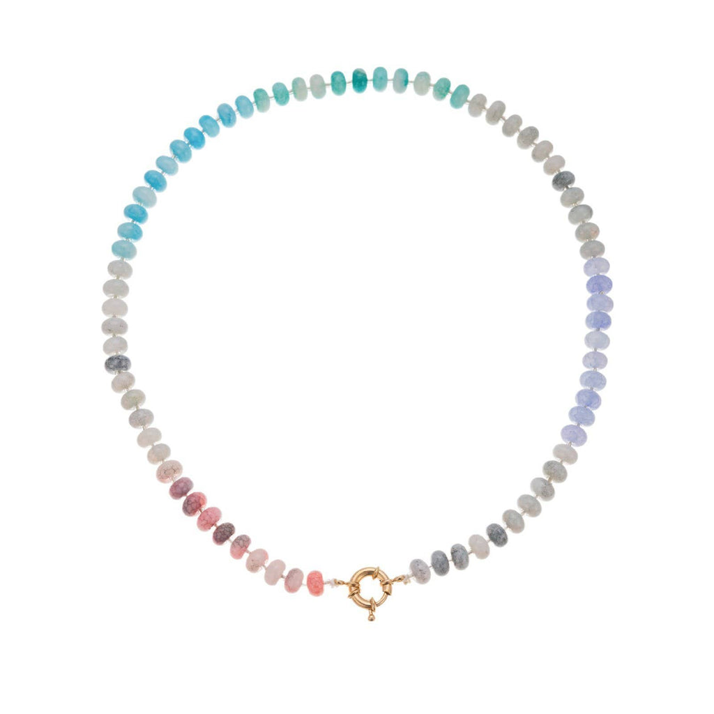 Natural Stone Semi-Precious Glass Mixed Necklace | 40NK9659: B