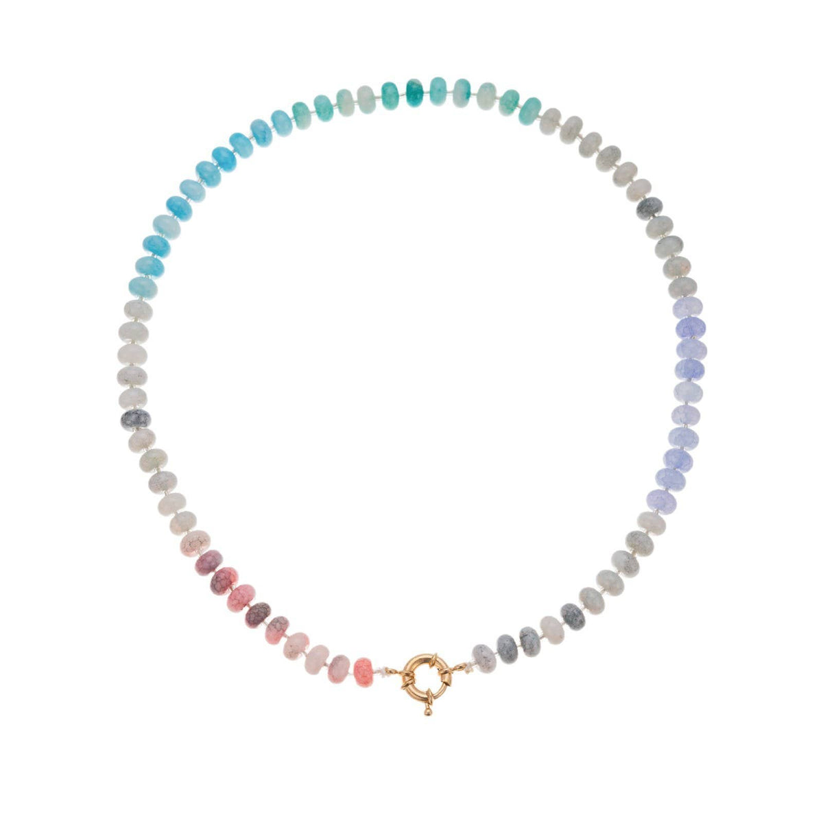 Natural Stone Semi-Precious Glass Mixed Necklace | 40NK9659: B