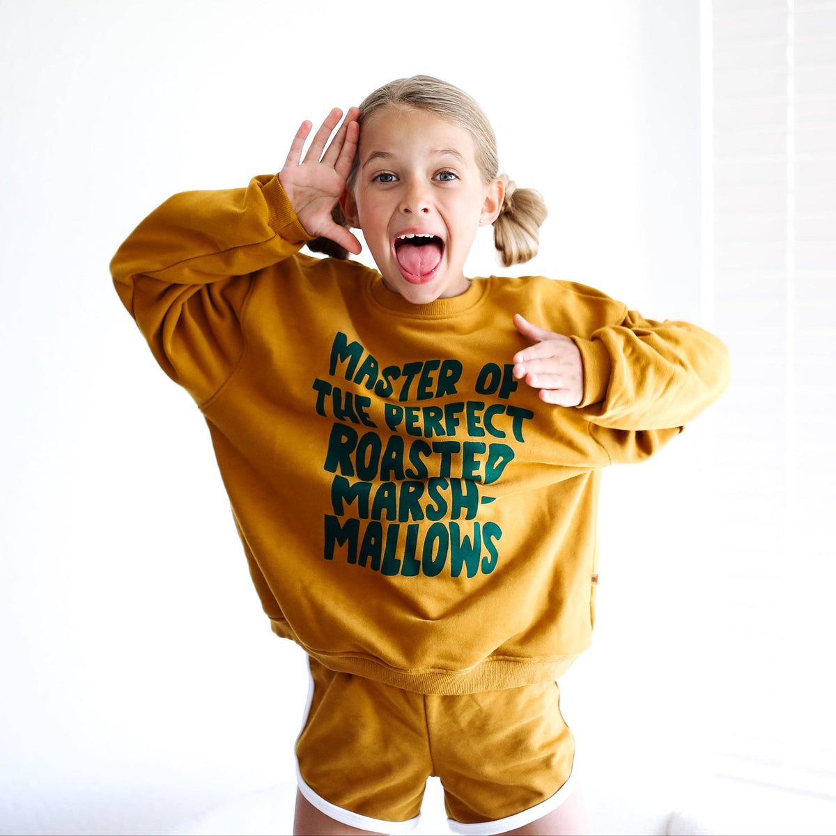 MARSHMALLOW MASTER | in toasted mustard | oversized drop shoulder | KIDS: MUSTARD / 12-14Y PULLOVER