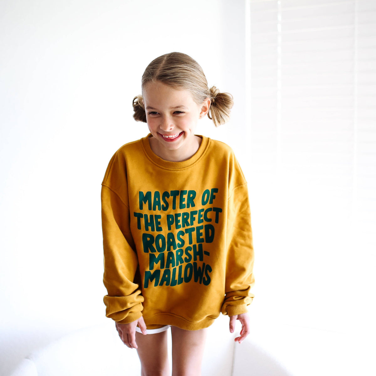 MARSHMALLOW MASTER | in toasted mustard | oversized drop shoulder | KIDS: MUSTARD / 12-14Y PULLOVER