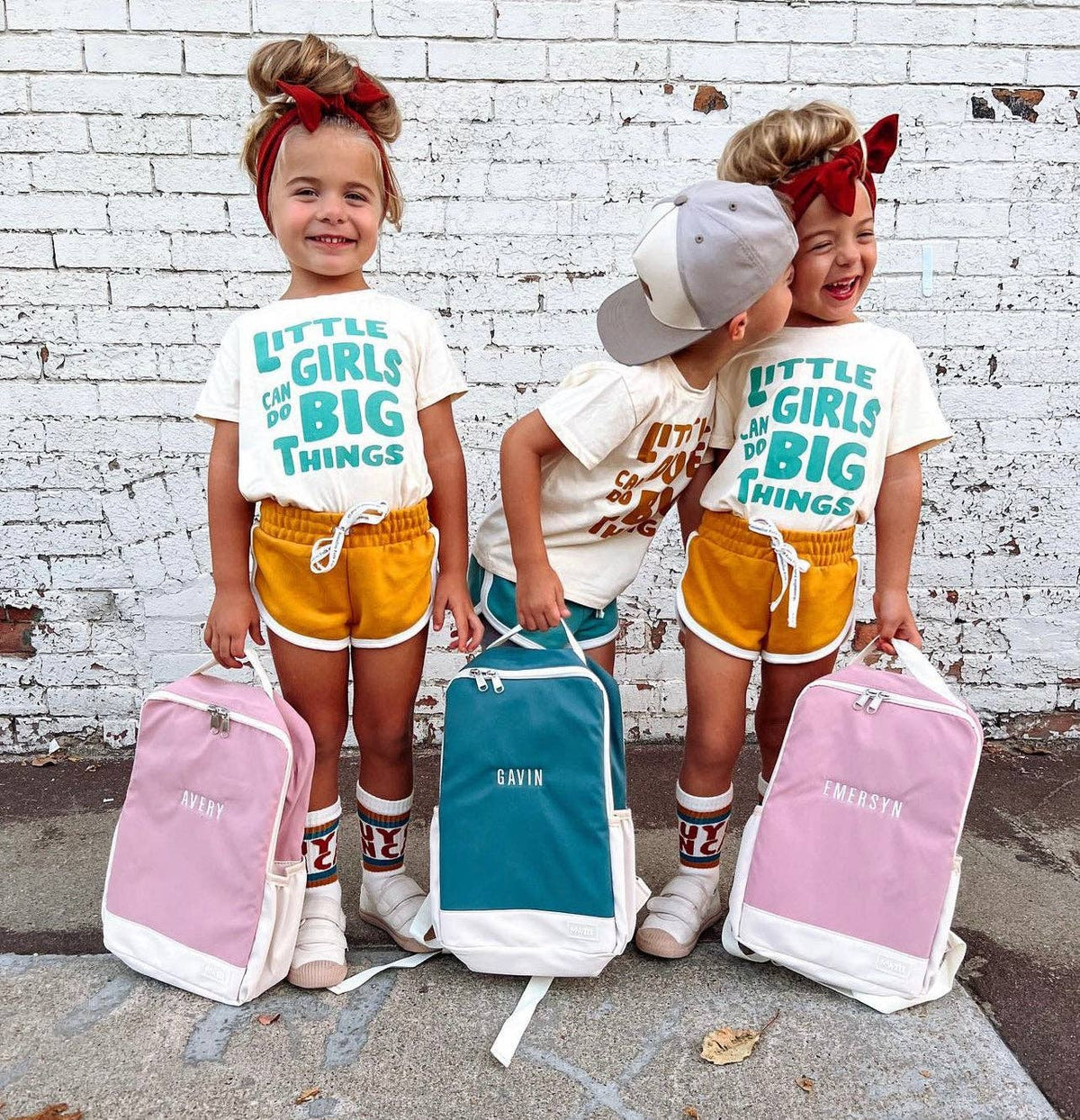 LITTLE GIRLS CAN DO BIG THINGS in sage | OVERSIZED | Kids Tee: OVERSIZED / 4/5Y / WHITE