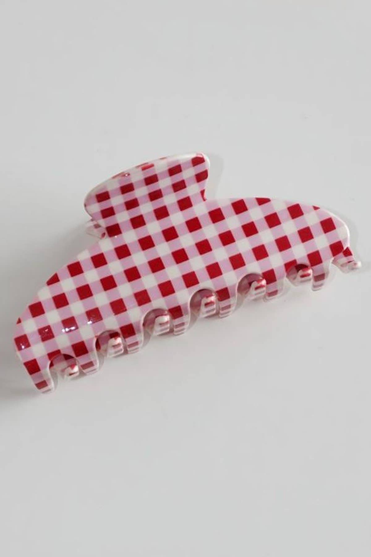 JUMBO STRIPE PLAID OVAL HAIR CLAW CLIPS | 40H1020: PLAID BLUE