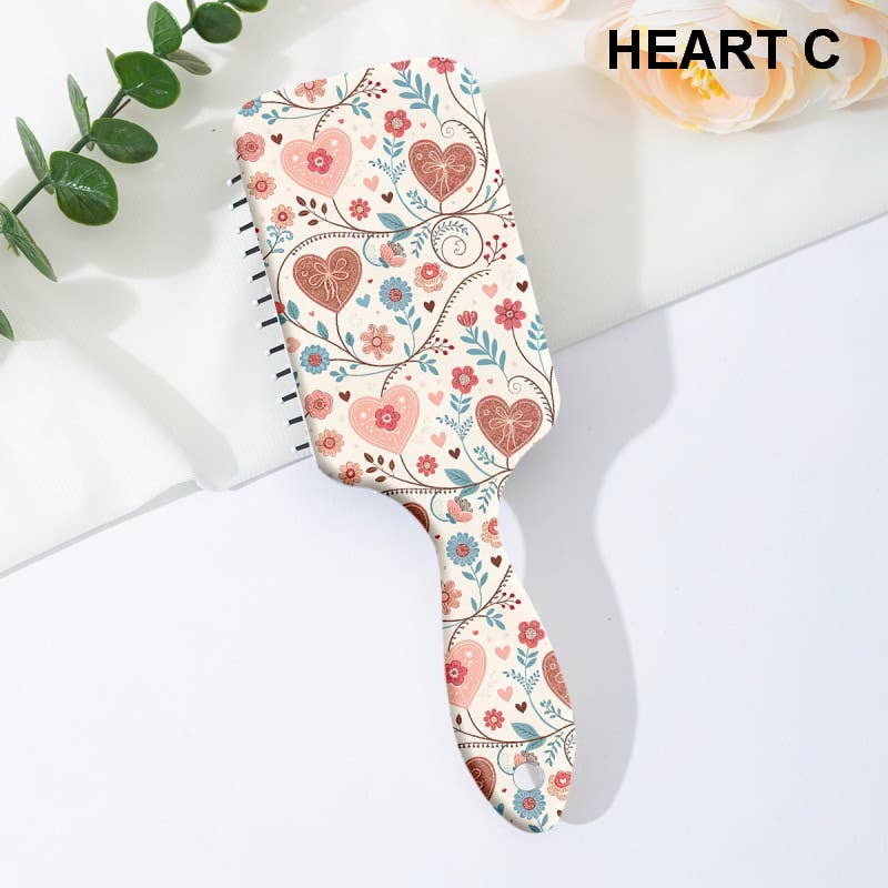 LARGE DETANGLE PADDLE HAIR BRUSH COMB | 40HC100: FLOWER E