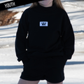 KD-TP-1001 KID LONGSLEEVE TERRY CLOTH TOP-BLACK: BLACK / SMALL