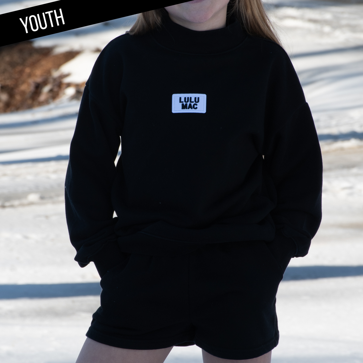 KD-TP-1001 KID LONGSLEEVE TERRY CLOTH TOP-BLACK: BLACK / SMALL