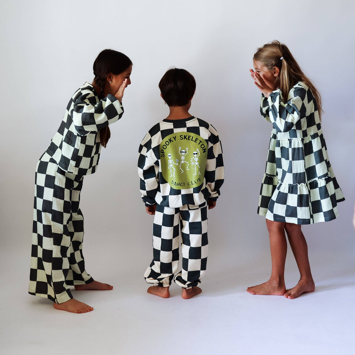CLEMENTINE DRESS | CHECKERED CHARCOAL | GIRLS: CHECKERED CHARCOAL / 3Y
