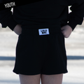 KD-SH-1001 KID TERRY CLOTH SHORTS -BLACK: BLACK / MEDIUM