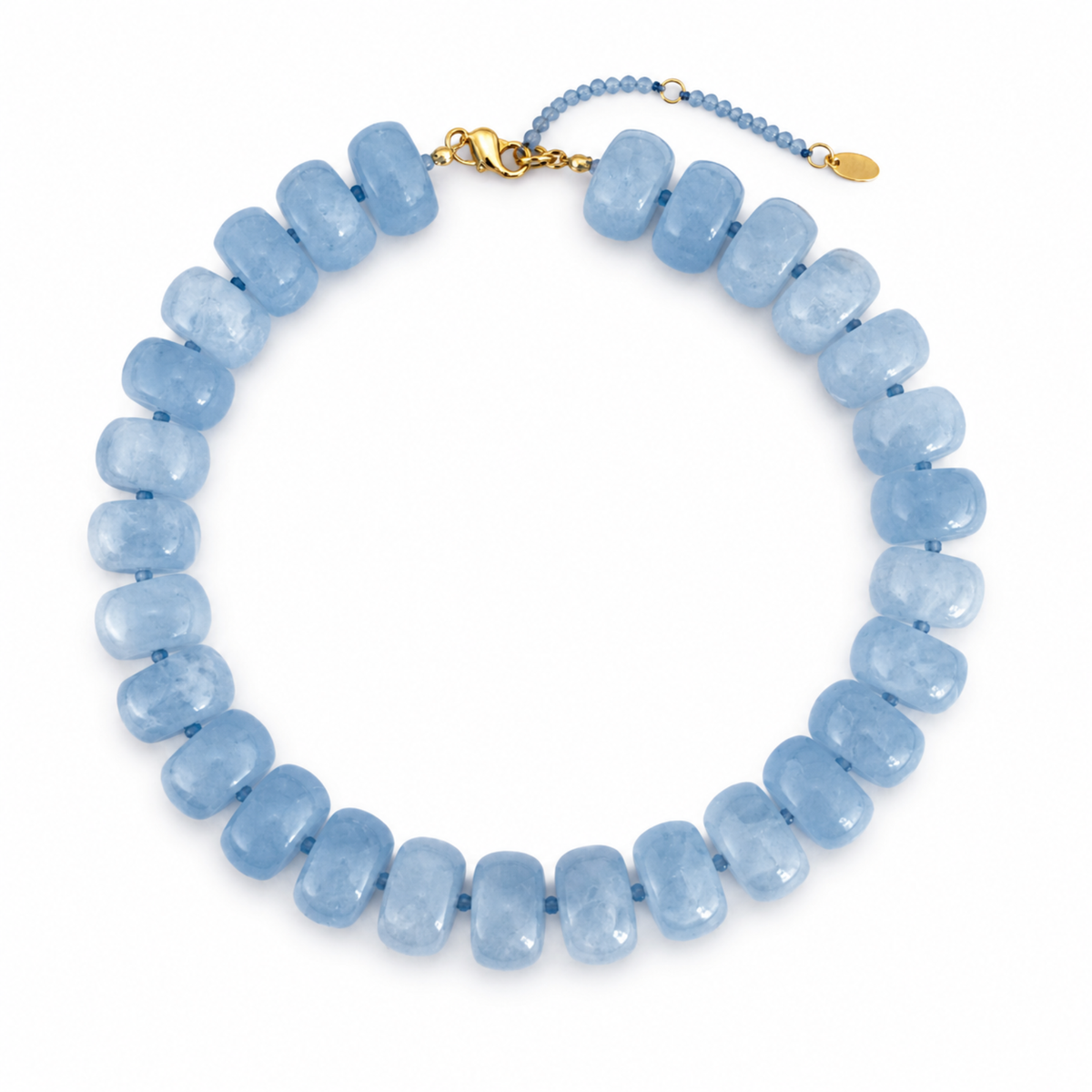 Chunky Resin & Natural Stone Bead Necklace: Honey Caramel