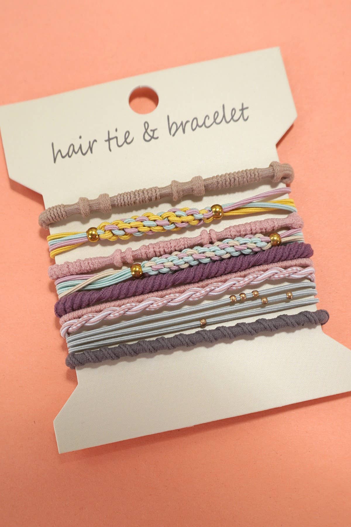 Boho Multi-Style Hair Tie Bracelet Set | 91H51035: Brown