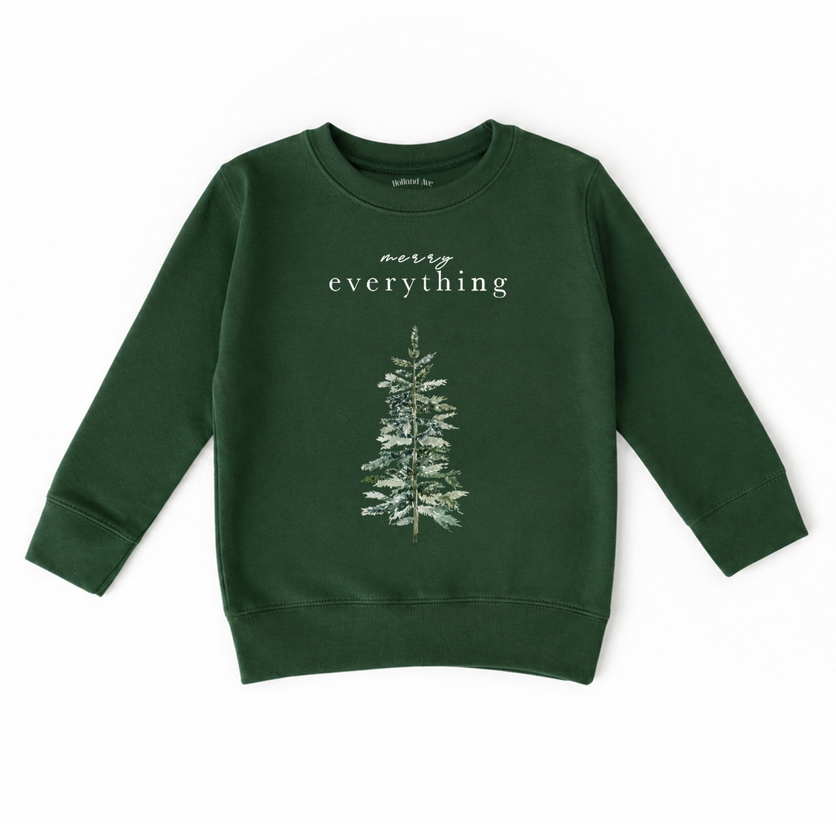 Merry Everything | Kids Christmas Sweatshirt: Brown / 4/5
