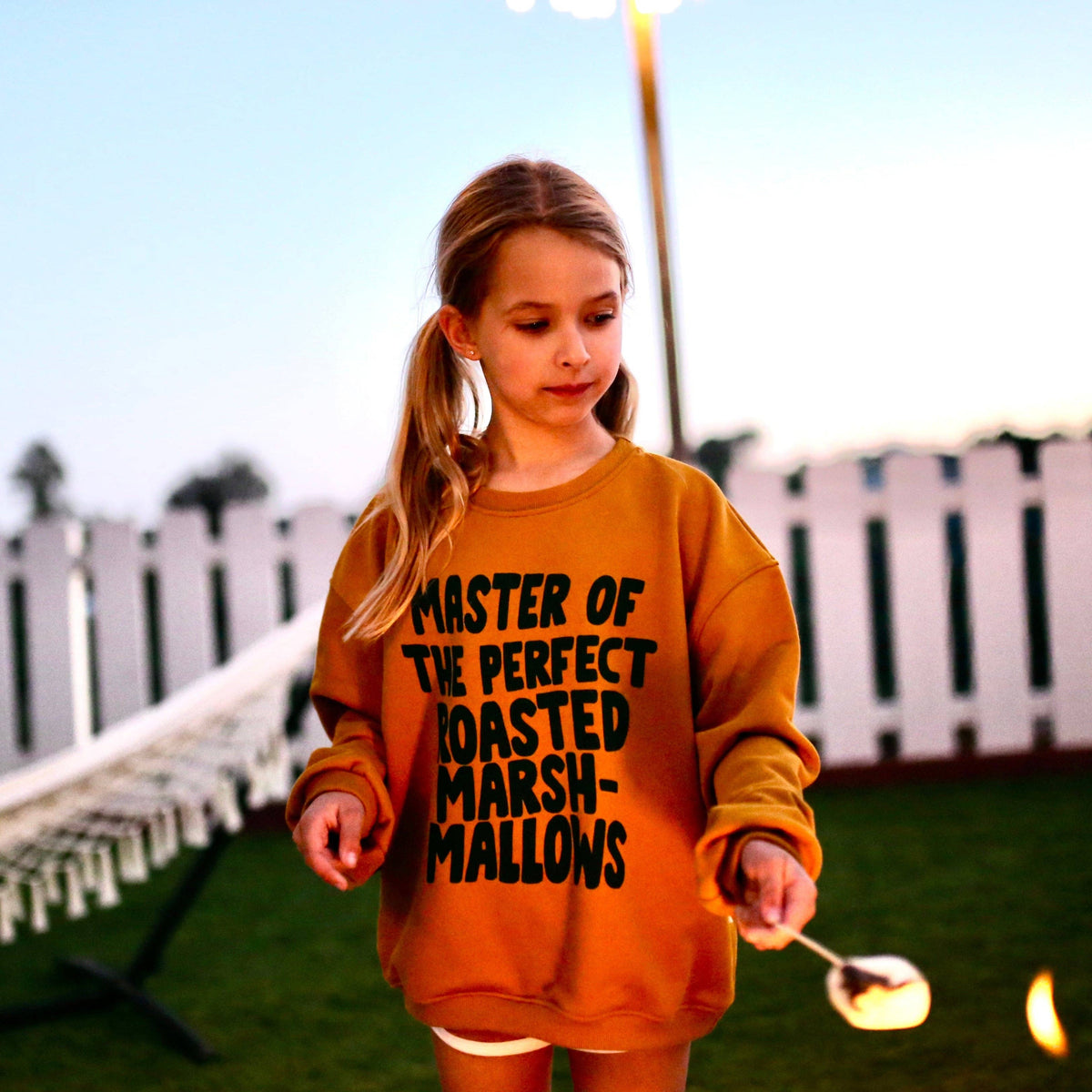 MARSHMALLOW MASTER | in toasted mustard | oversized drop shoulder | KIDS: MUSTARD / 12-14Y PULLOVER