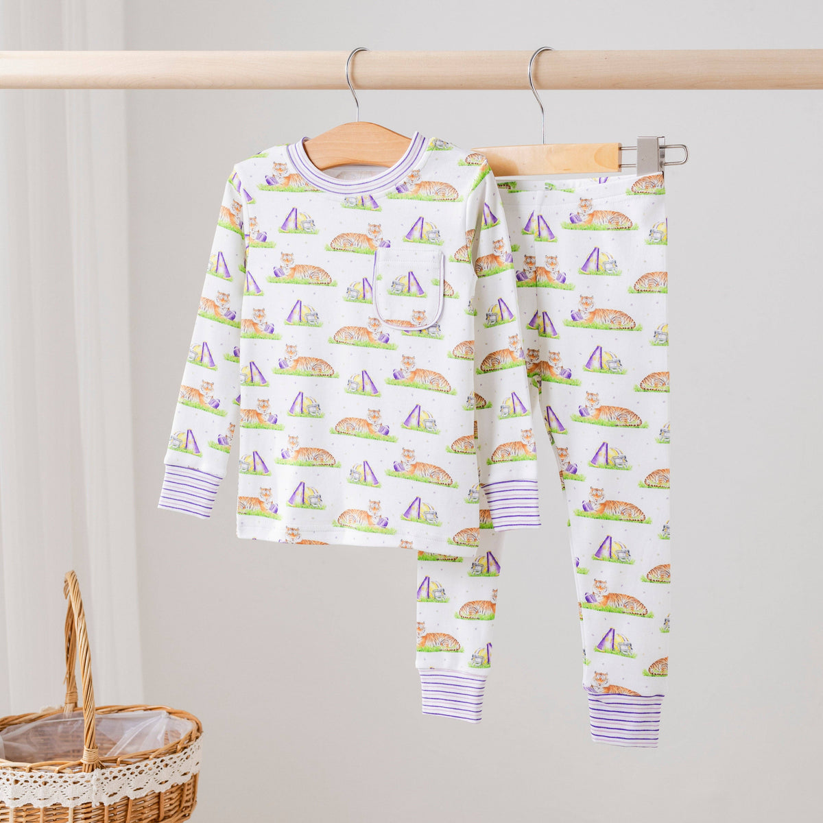 Mascot Mania in Louisiana Organic Cotton Kids Pajamas: 12 Months