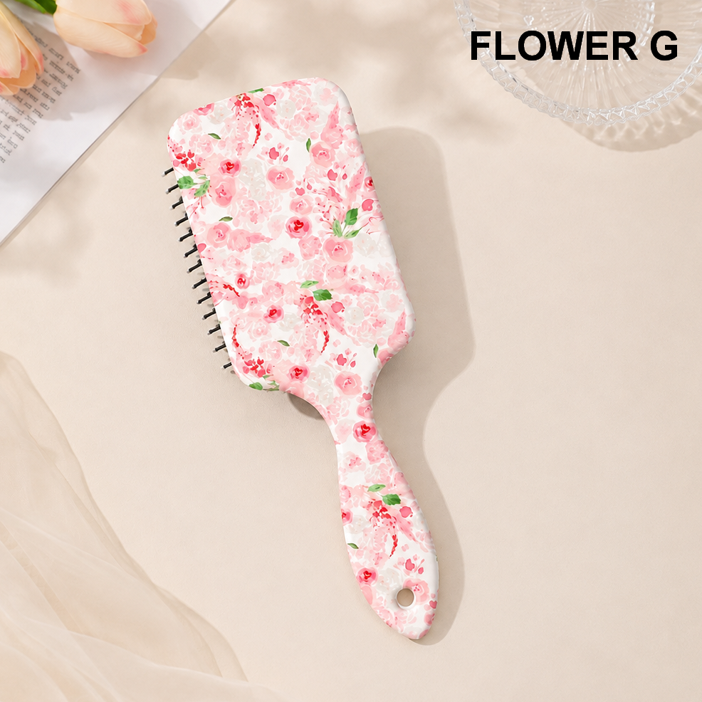LARGE DETANGLE PADDLE HAIR BRUSH COMB | 40HC100: FLOWER E