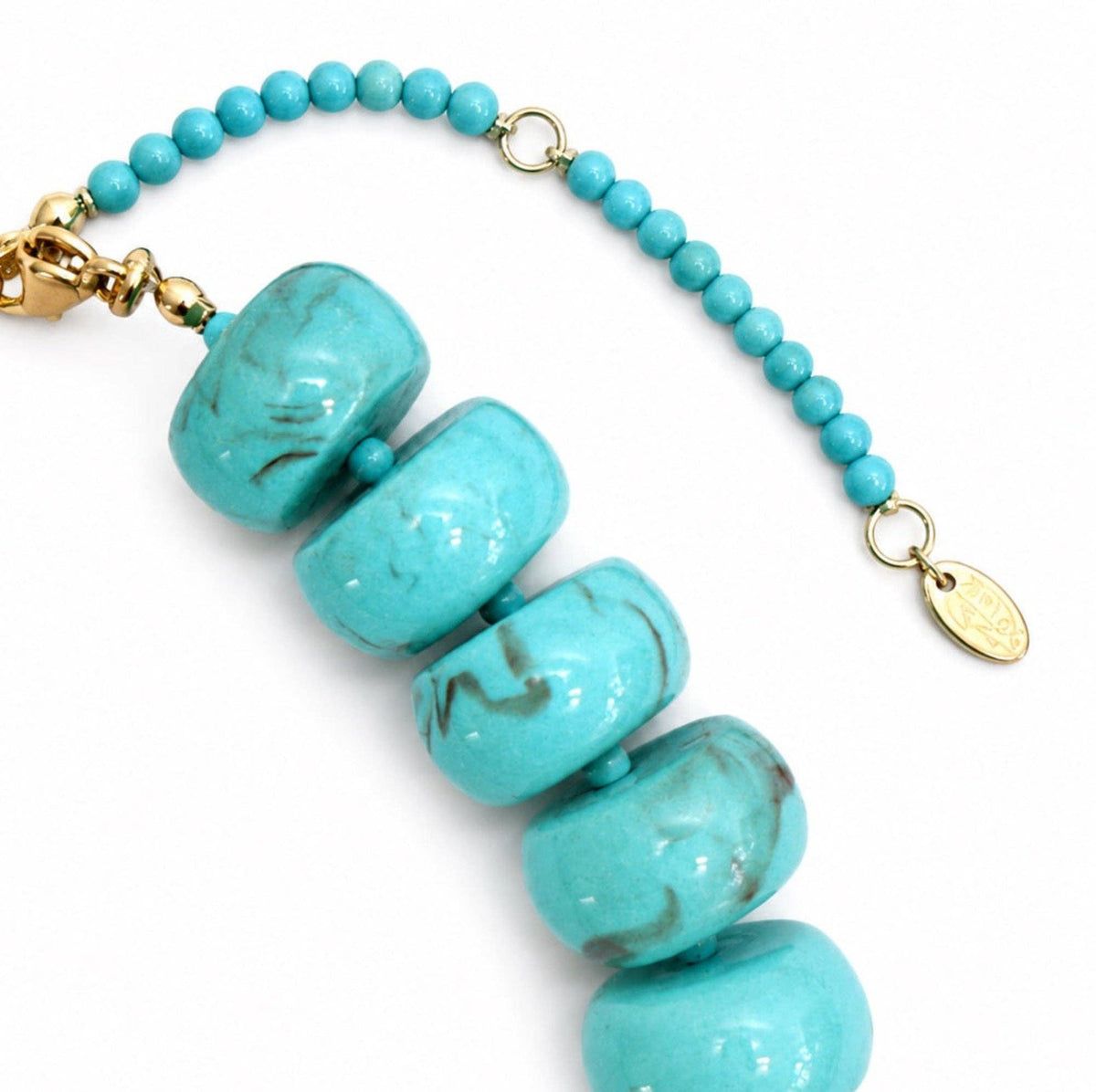 Chunky Resin & Natural Stone Bead Necklace: Honey Caramel