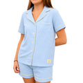 LM-PJ-1000 LIGHT BLUE/BUTTER DOT: LIGHT BLUE/BUTTER DOTS / Large