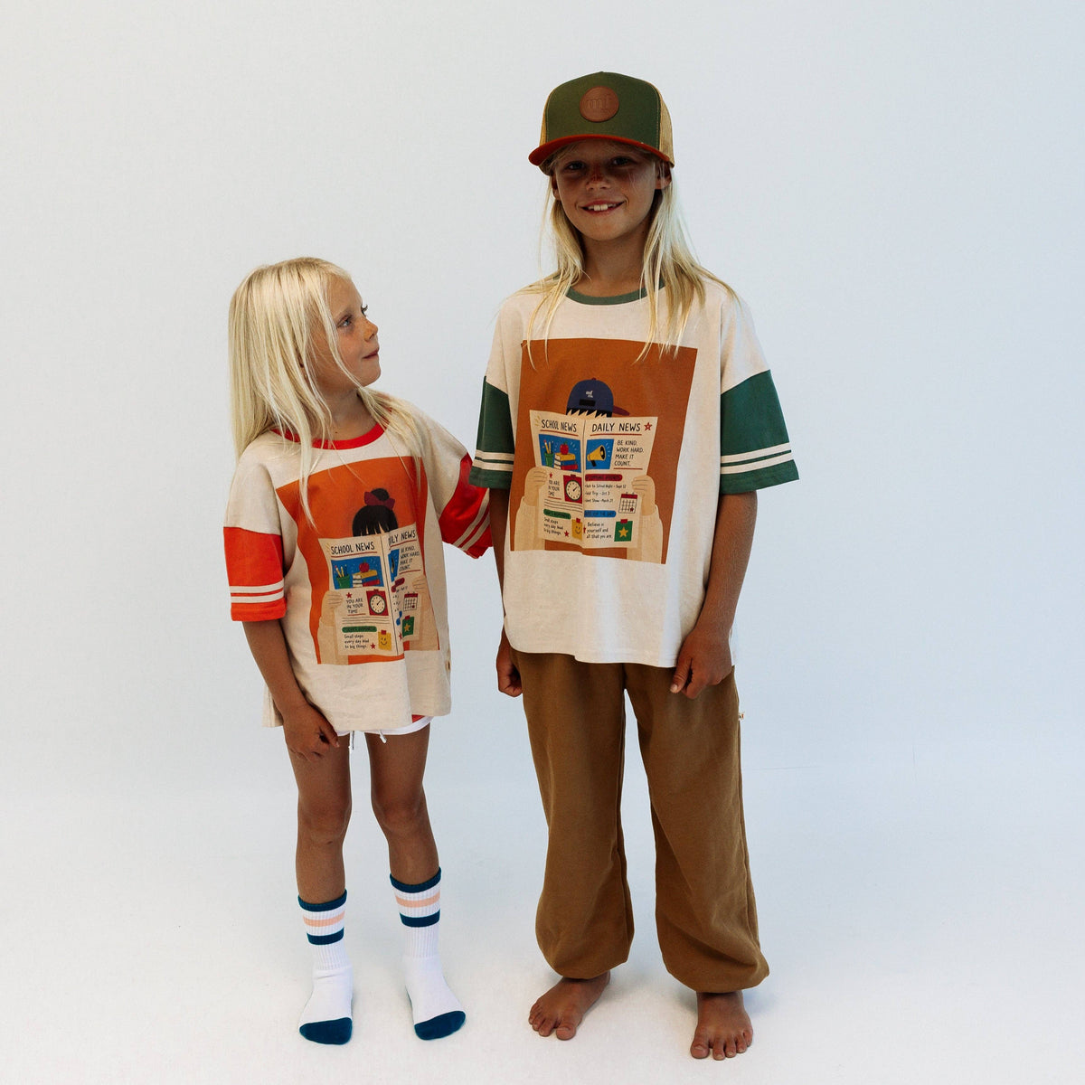 SCHOOL TRIBUNE | CORAL | OVERSIZED KIDS TEE: OVERSIZED / 12/13Y