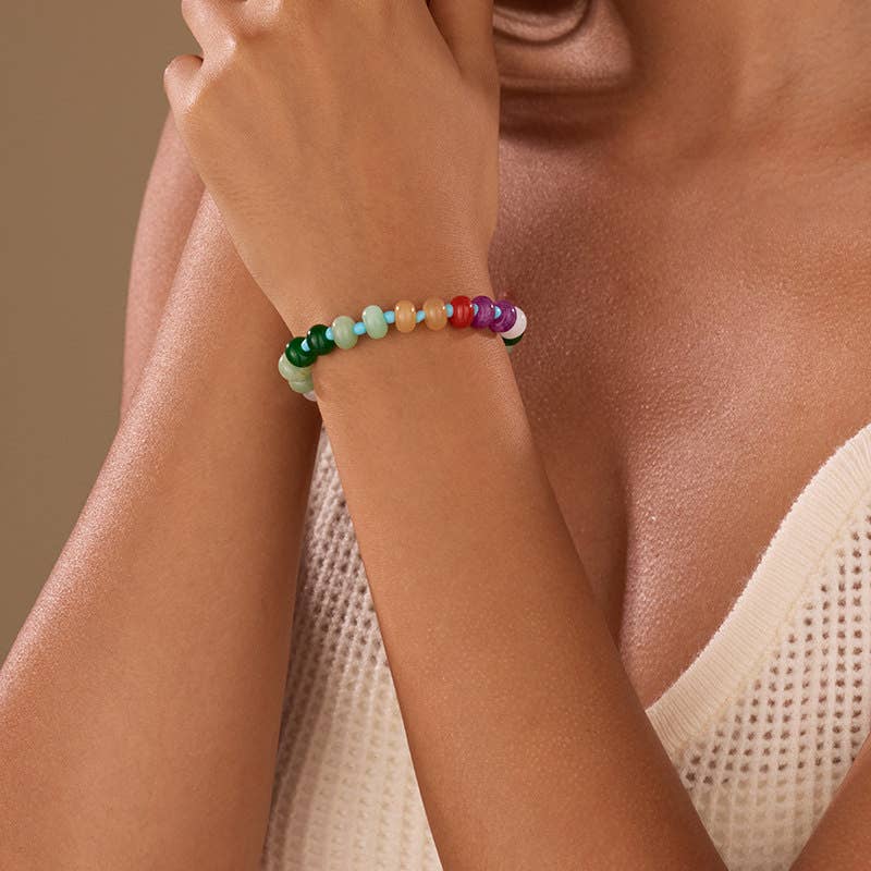 BOHO RESIN BEADED BRACELET | 40B5247: E