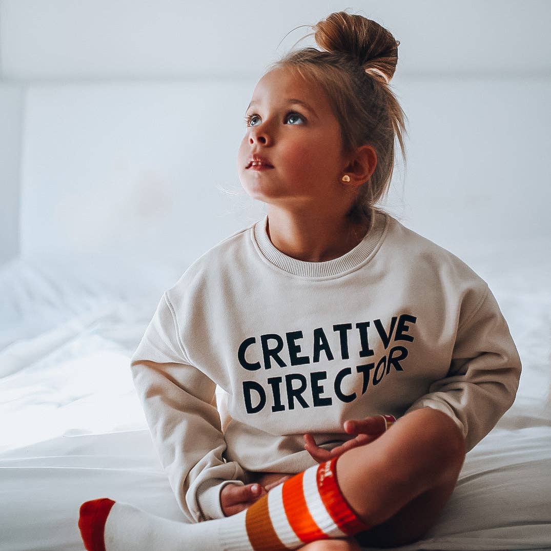CREATIVE DIRECTOR | in black |oversized drop shoulder | KIDS: OFF WHITE / 10-12Y PULLOVER