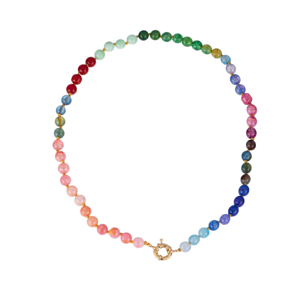 Natural Stone Semi-Precious Glass Mixed Necklace | 40NK9659: B