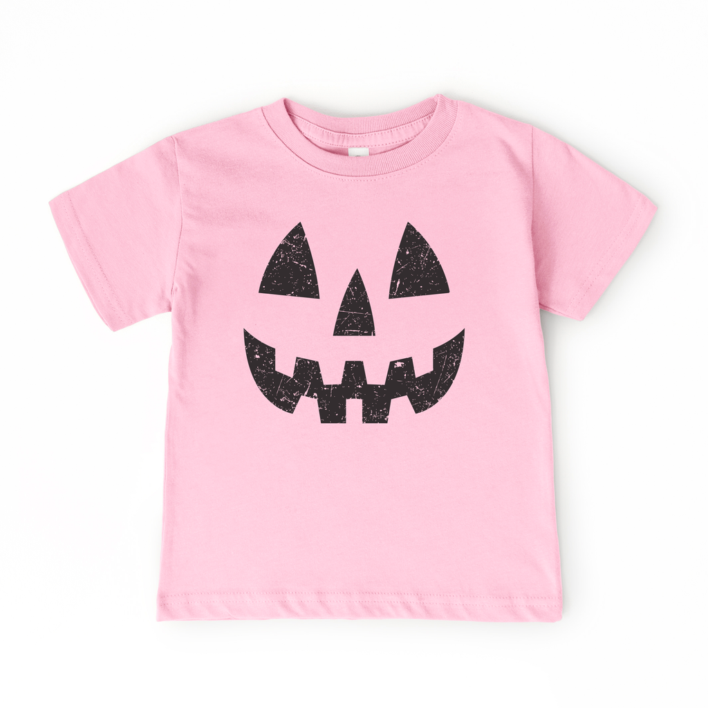 Pumpkin Smiley | Kids Fall + Halloween Tee: Orange / 4T