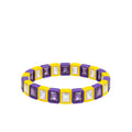 BR-RS-1002 Purple/Yellow Rhinestone Bracelet
